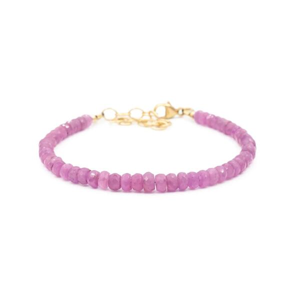 Catbird Jewelry - Pink Sapphire Bracelet Earthly Abundance 14K Gold Filled Clasp NEW